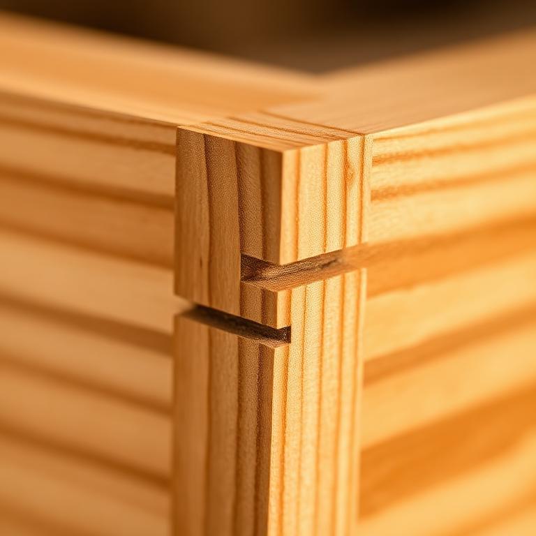 Detail van een eikenhouten verbinding
